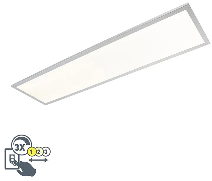 Zewnetrzna Elegancka prostokątna lampa sufitowa chromowa z wbudowanym LED IP44 - Flat Nowoczesny Oswietlenie zewnetrzne