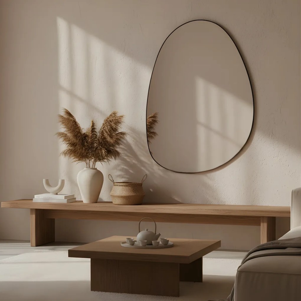 Dekoracyjne lustro wiszące ASYM, 75 x 55 cm