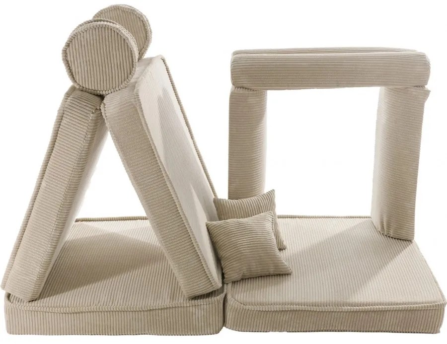 Aesthetic sztruksowa sofa dziecięca, ecru - meowbaby®