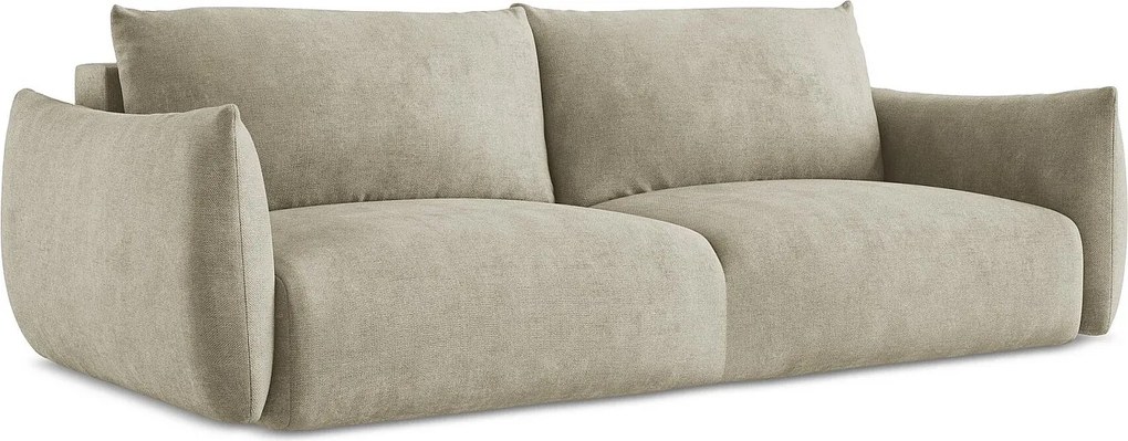 Kanapa 3-osobowa z funkcją spania - z tkaniny szenilowej - beżowy - LEILA