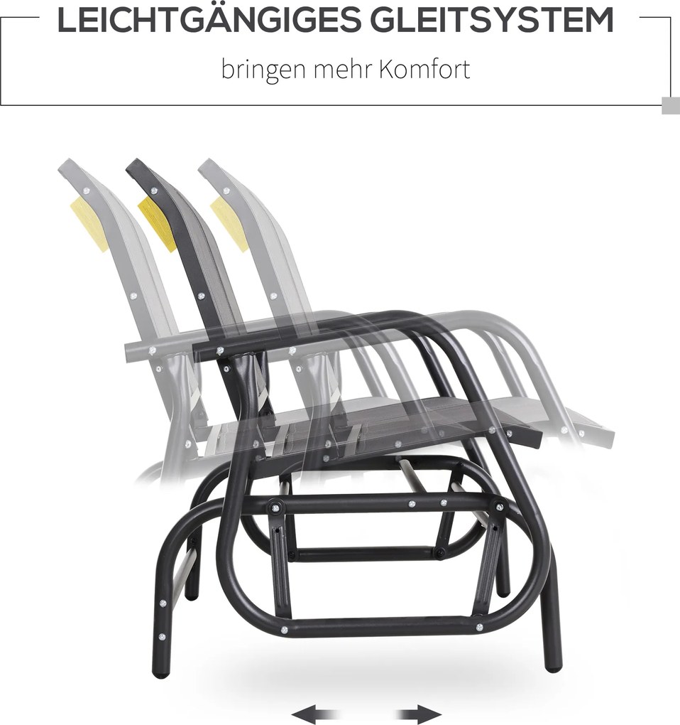 Outsunny ławka bujana huśtawka ogrodowa ławka ogrodowa krzesło bujane ławka parkowa czarna