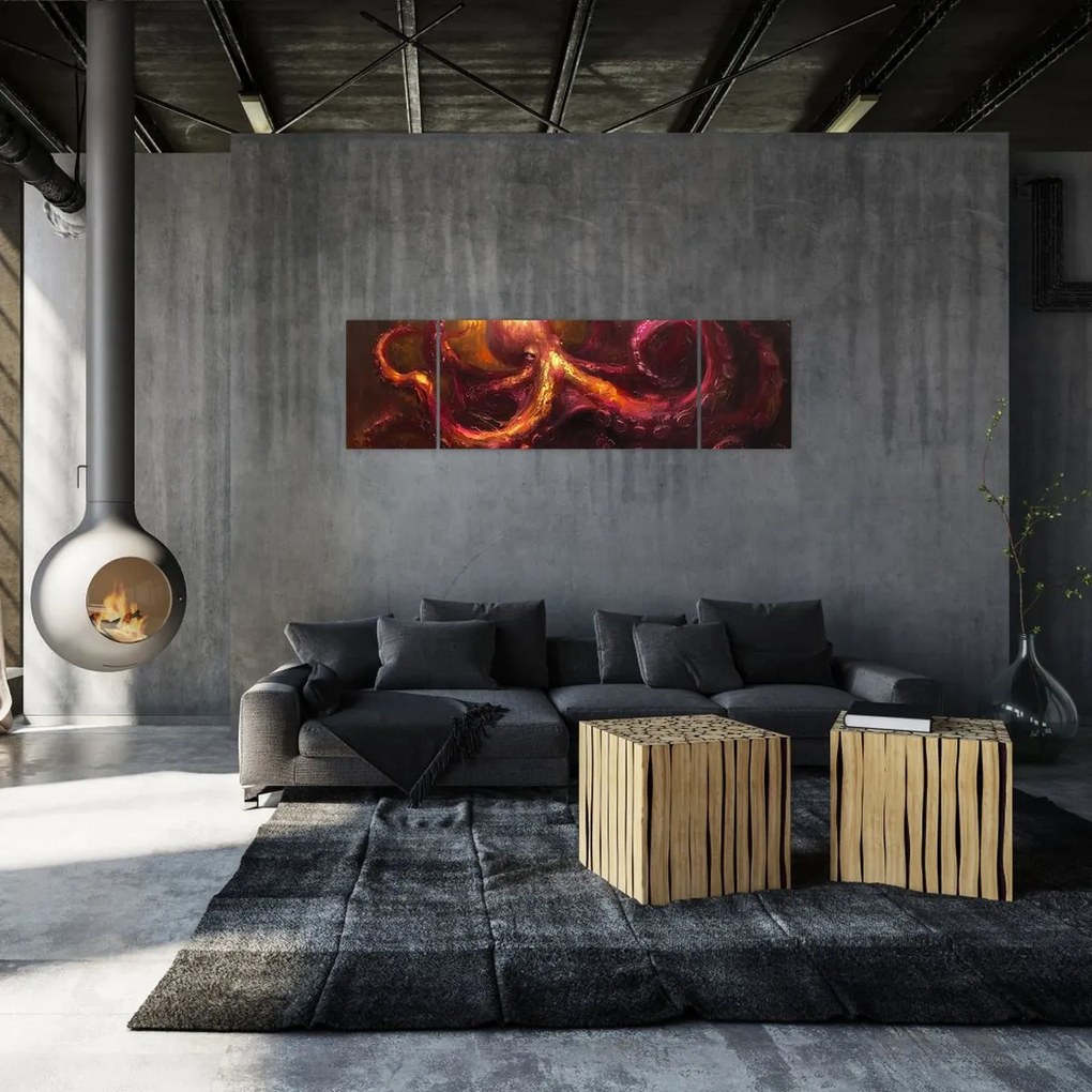 Obraz - Ośmiornica, obraz olejny (170x50 cm)