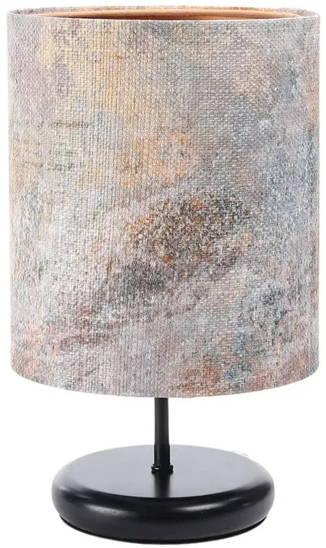 Czarna nowoczesna lampa stołowa z nadrukiem W1-T13