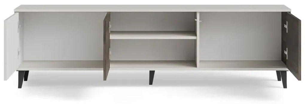 Szafka RTV RANDOM 2 180cm orzech/kaszmirowa HALMAR