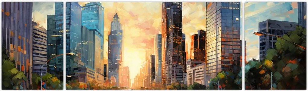 Obraz - Malowanie miasta (170x50 cm)