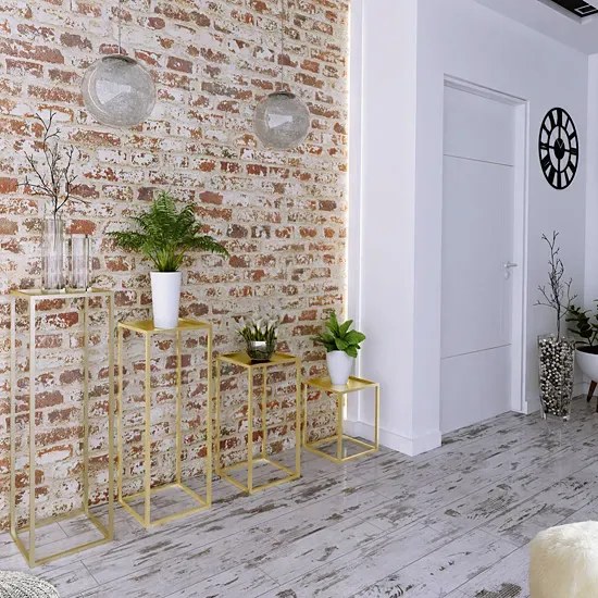 Złoty stojak na kwiaty w stylu glamour A4-B71