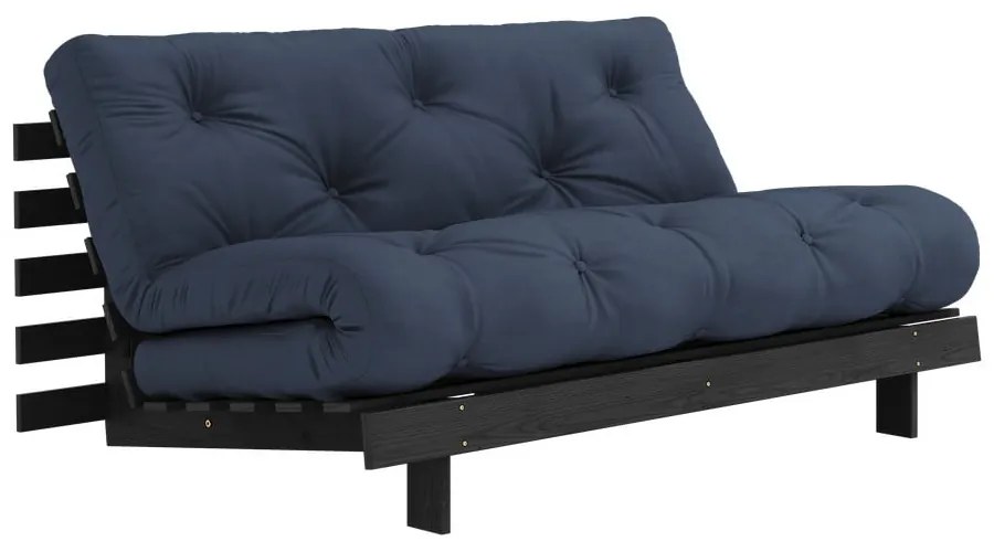 Ciemnoniebieska rozkładana sofa 160 cm Roots Black Night – Karup Design