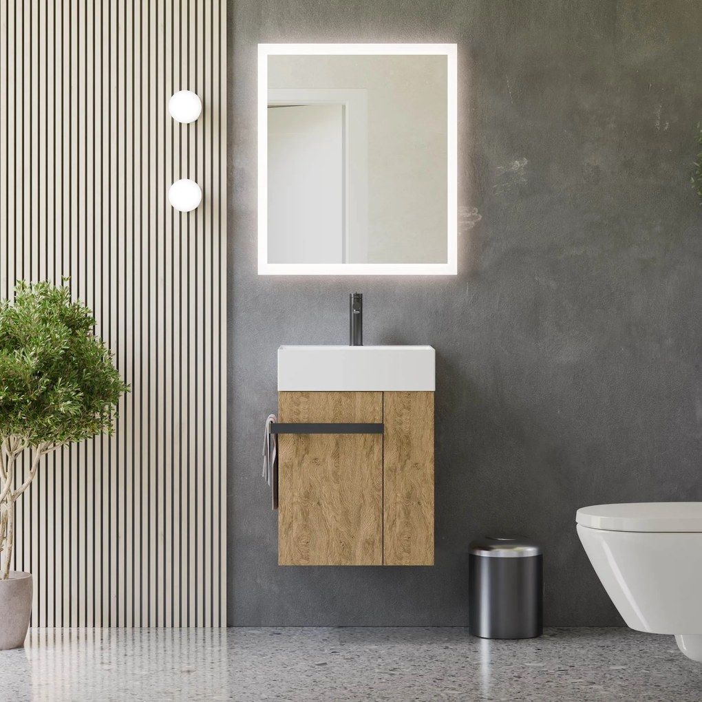 Gäste-WC Badmöbel-Set COMPACT 45 cm mit Waschbecken