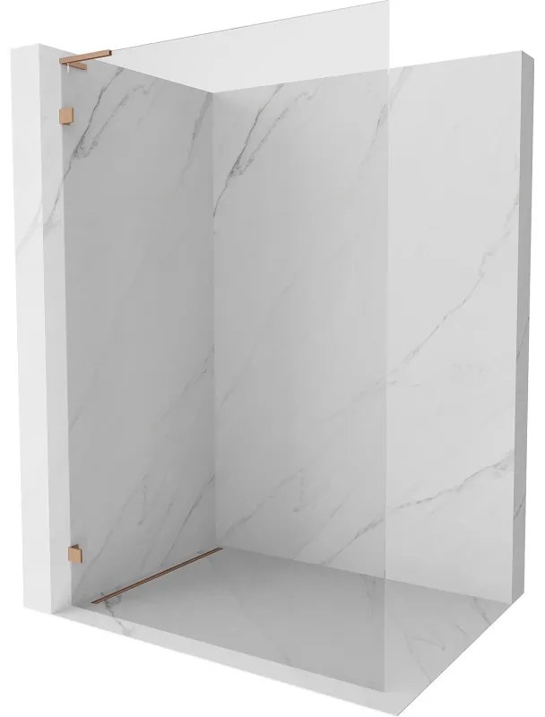 Mexen Lunar L ścianka prysznicowa Walk-in lewa 120 x 200 cm, transparent 8 mm, miedź szczotkowana - 830L-120-000-65-00-L
