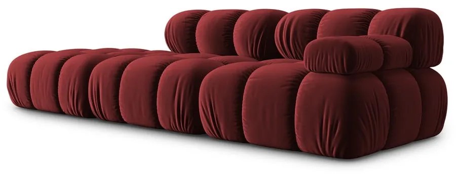 Czerwona aksamitna sofa 282 cm Bellis – Micadoni Home