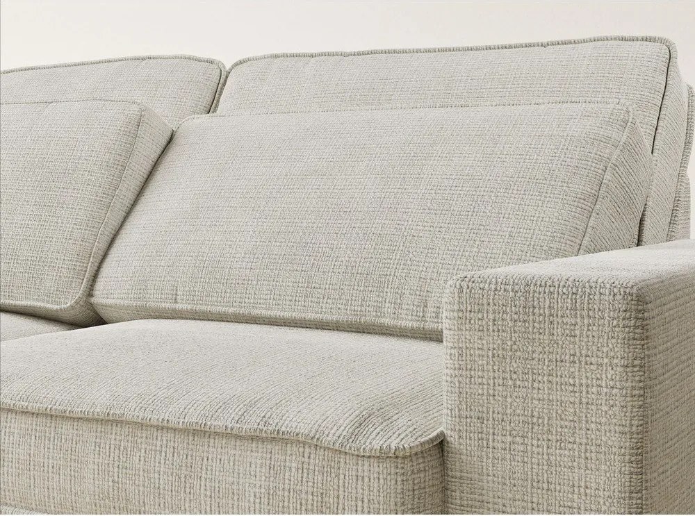 Szarobeżowy narożnik z tkaniny szenilowej (lewostronny/w kształcie litery L) Kirou – Maison de Rêve