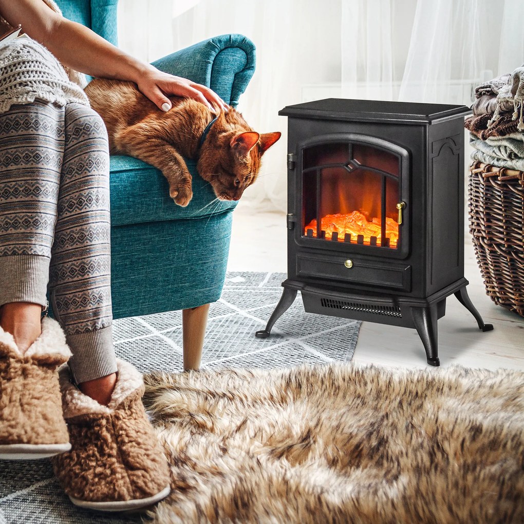 HOMCOM kominek elektryczny piec kominkowy efekt płomienia