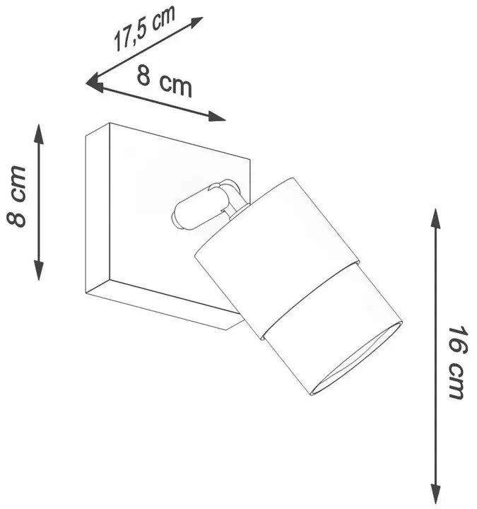 Czarno chromowy kinkiet reflektorek A183 B3-Z16