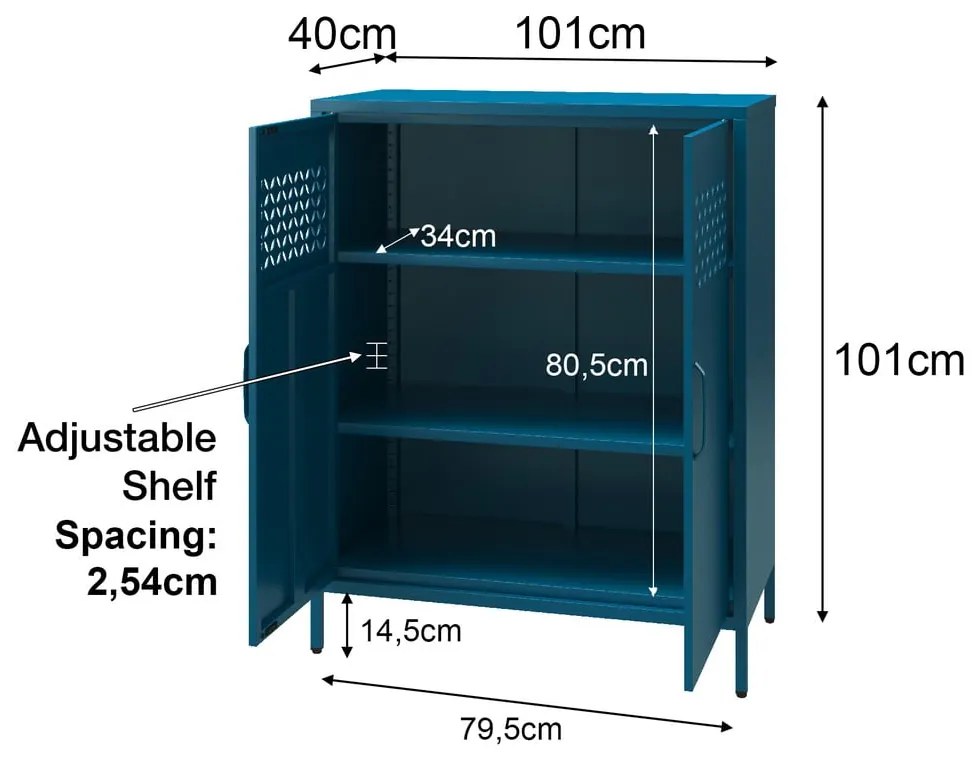 Żółta metalowa szafka 80x102x40 cm Annie – Støraa