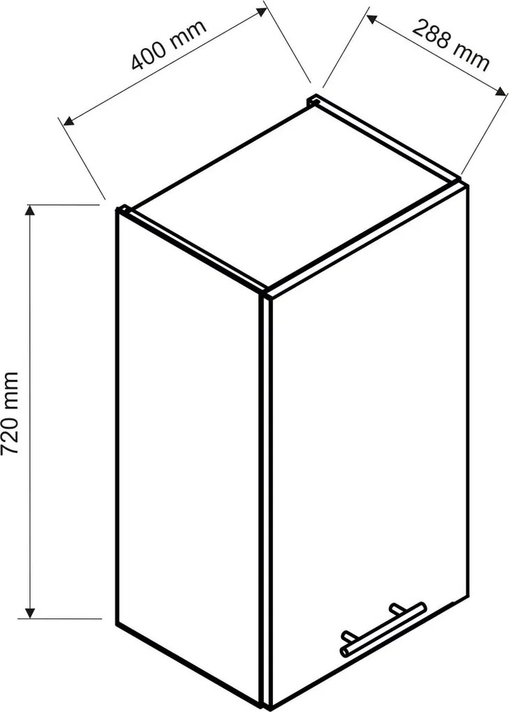 Górna szafka kuchenna 40 cm dąb olejowany - Bixor 26X