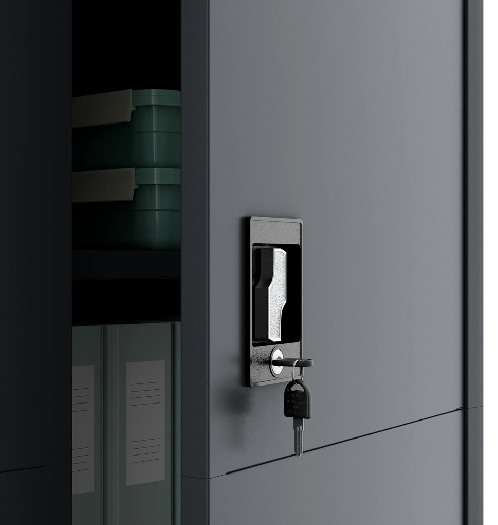 Szafa gospodarcza metalowa DAWID, 900 x 1850 x 400 mm, Smart: antracytowa