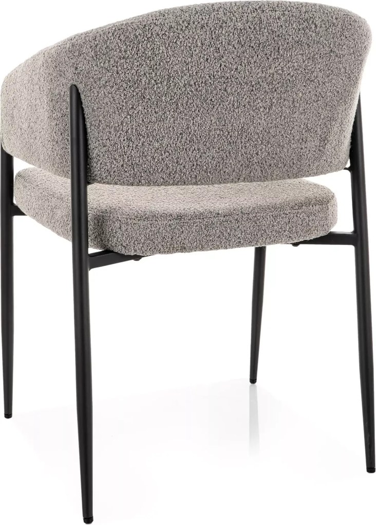 Krzesło do jadalni AKITA z czarnymi nogami, szare