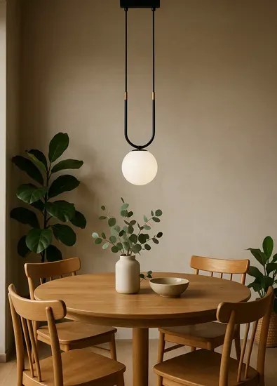 Wisząca lampa biało-czarna P7-R69