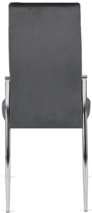 Szare welurowe pikowane krzesło T5-L99