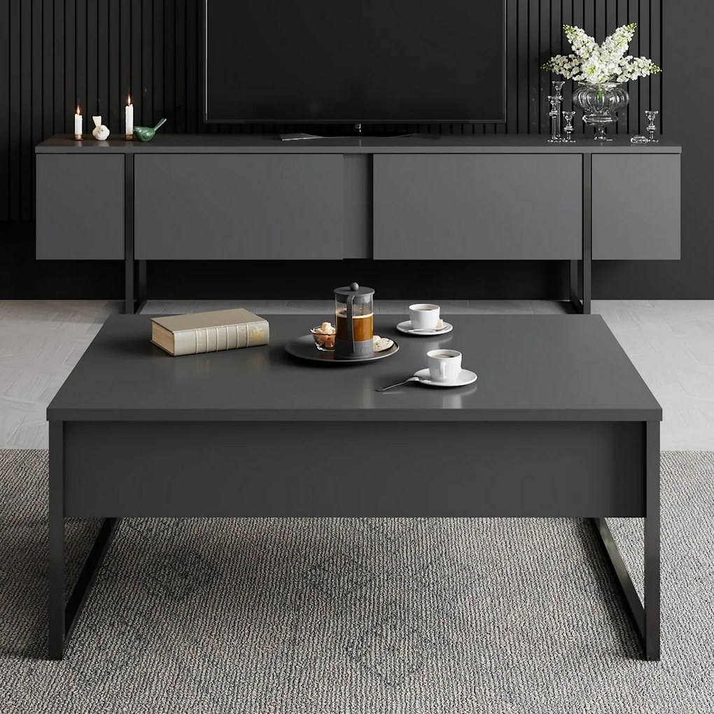 Stolik konferencyjny Luxe Anthracite and Black