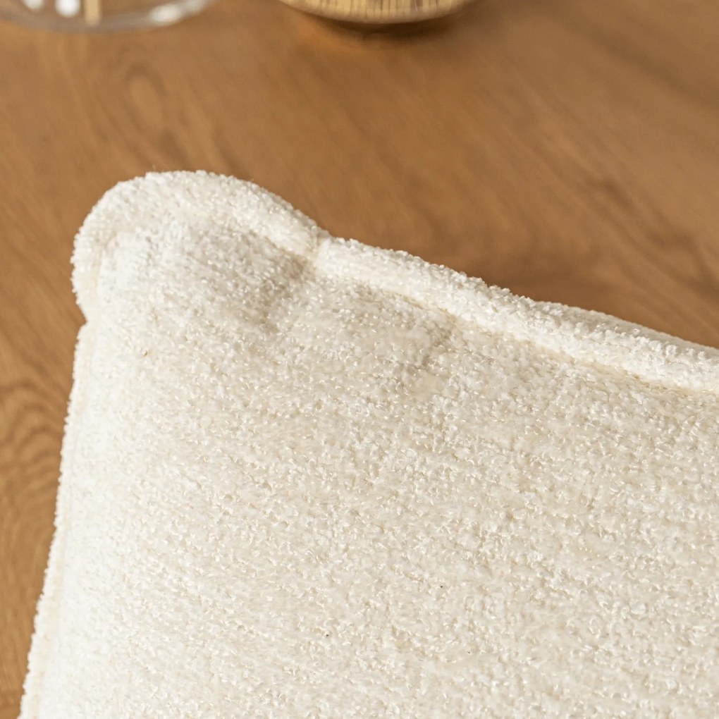 Krzesło Tapicerowane Obrotowe DIAS Kremowe Nowoczesne Boucle