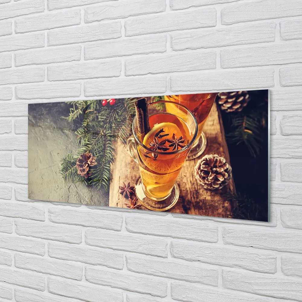 Szklany Panel Herbata z Goździkami i Owocami