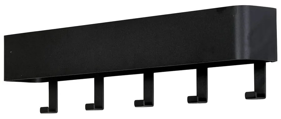 Czarny metalowy wieszak ścienny z półką 52 cm Dax Play – Spinder Design