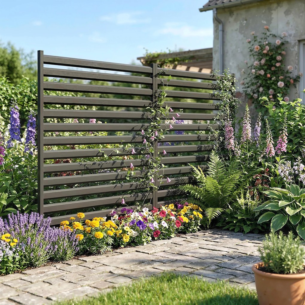 Outsunny Płot ogrodowy 2 panele 91 x 152 cm metalowy płot ochronny z słupkami i kapturkami, odporny na rdzę, czarny | Aosom PL