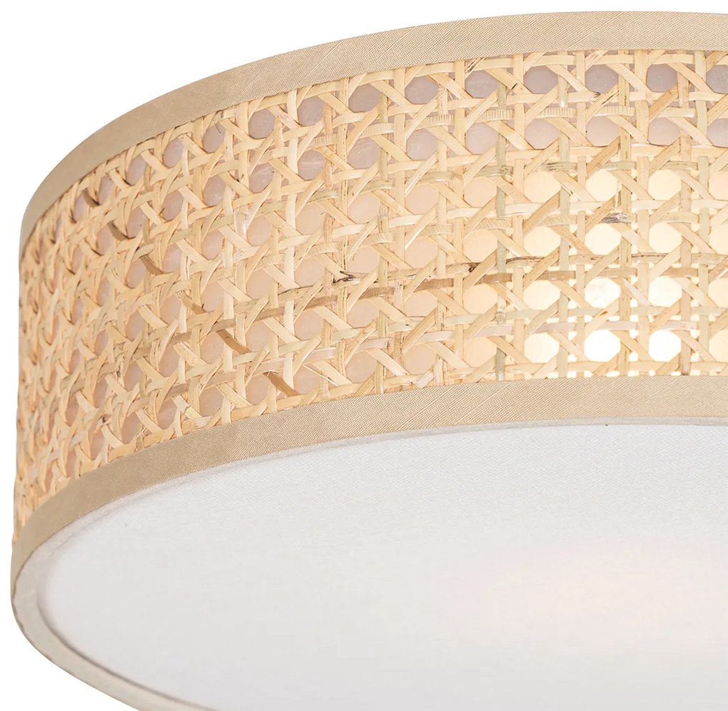 Orientalna lampa sufitowa z rattanu 30 cm - TrommaKolonialny Oswietlenie wewnetrzne
