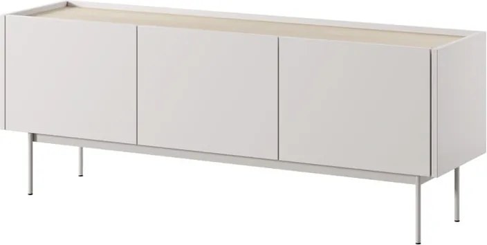 STOLIK RTV Kaszmir DĄB LINEA , 144x55x37 cm, metalowe nogi, COLOA stylowe
