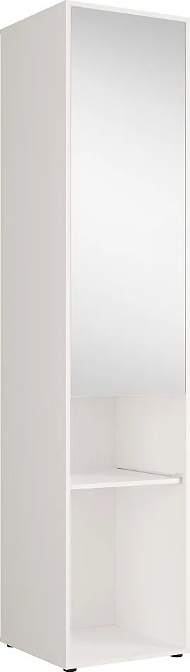 Kolumna do przechowywania do łóżka chowanego - Z lustrem i szafą - 1 drzwi i 2 wnęki - Biały - MOVELINO
