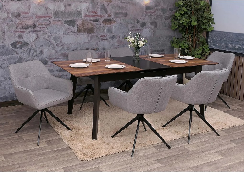 Krzesło do jadalni MCW-O47 (zestaw 6 sztuk),  jasnoszary