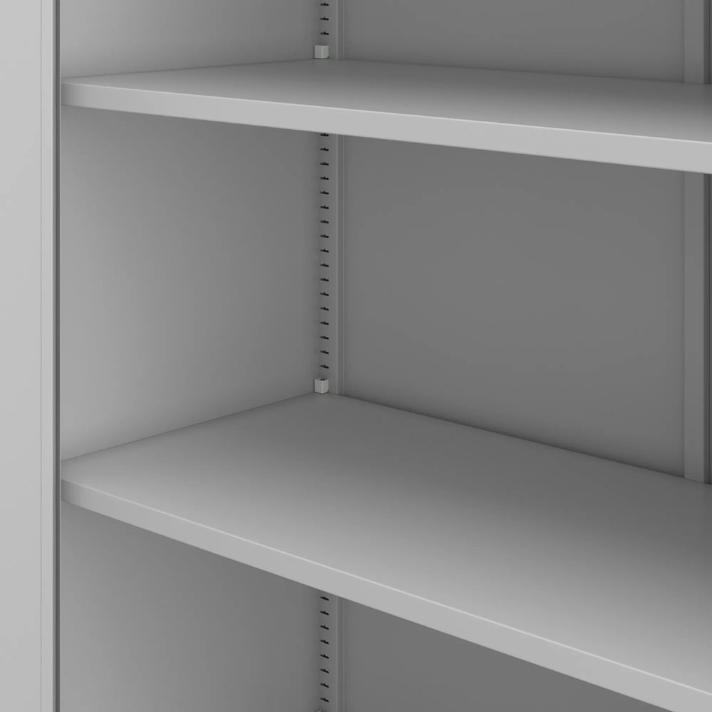 Biurowa szafa metalowa na akta JAN, 900 x 1850 x 400 mm szara