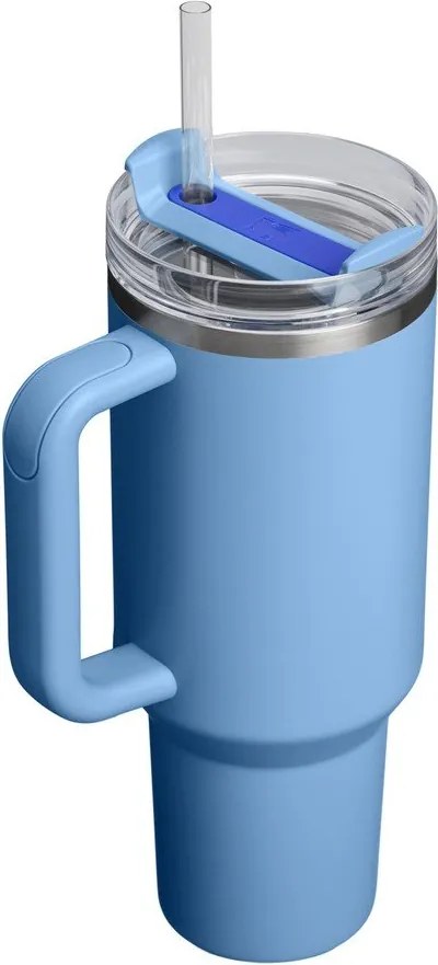 Niebieski termos ze stali nierdzewnej ze słomką 1,18 l Quencher H2.O FlowState™ Tumbler Blue Sky – Stanley