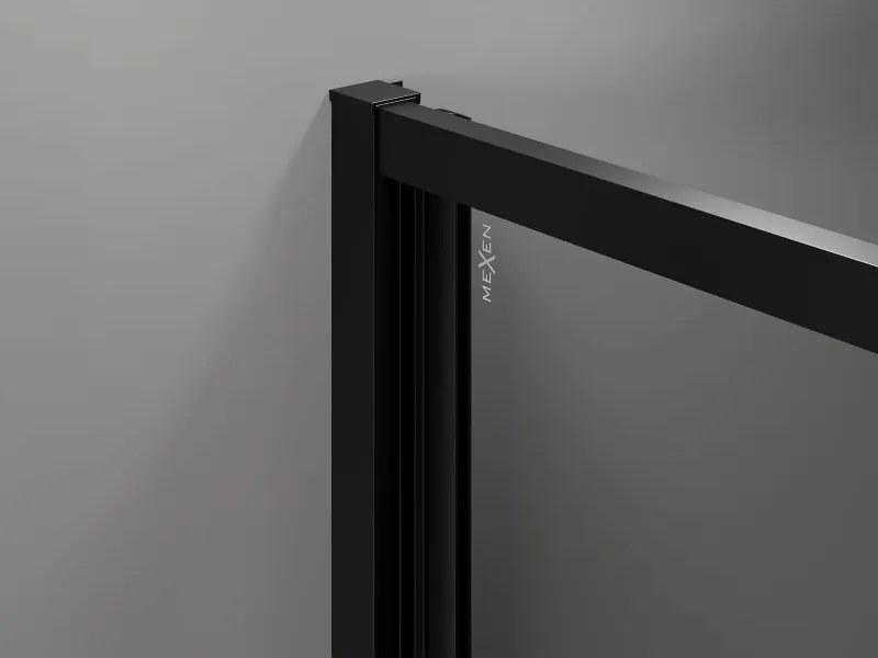 Mexen Exo drzwi prysznicowe składane 65 cm, transparent, czarne - 816-065-000-70-00
