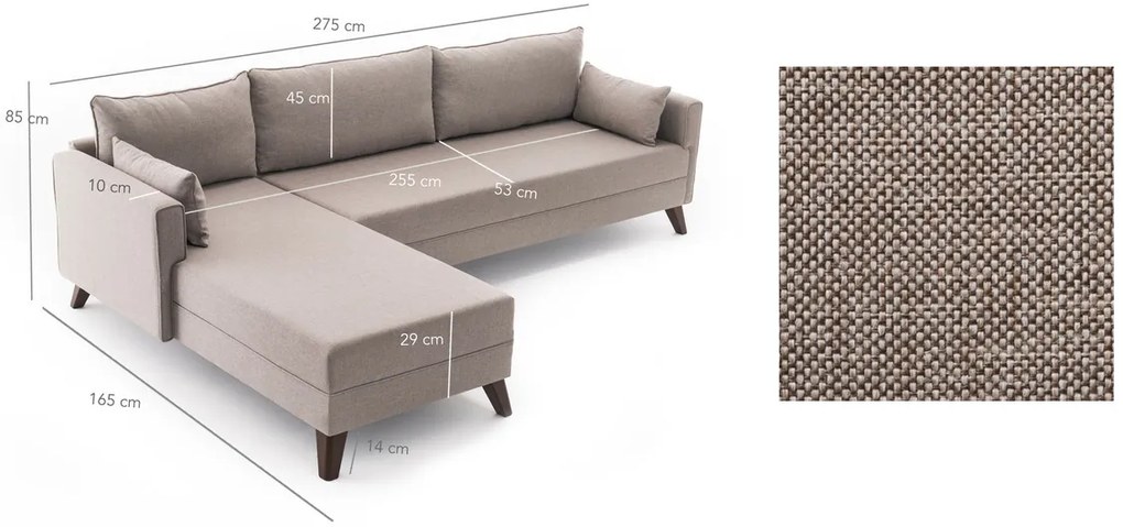 Sofa narożna Bella Narożnik Lewy 1 Kremowy
