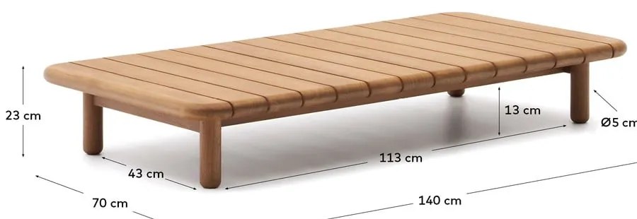 Stolik ogrodowy z litego drewna tekowego 70x140 cm Turqueta – Kave Home