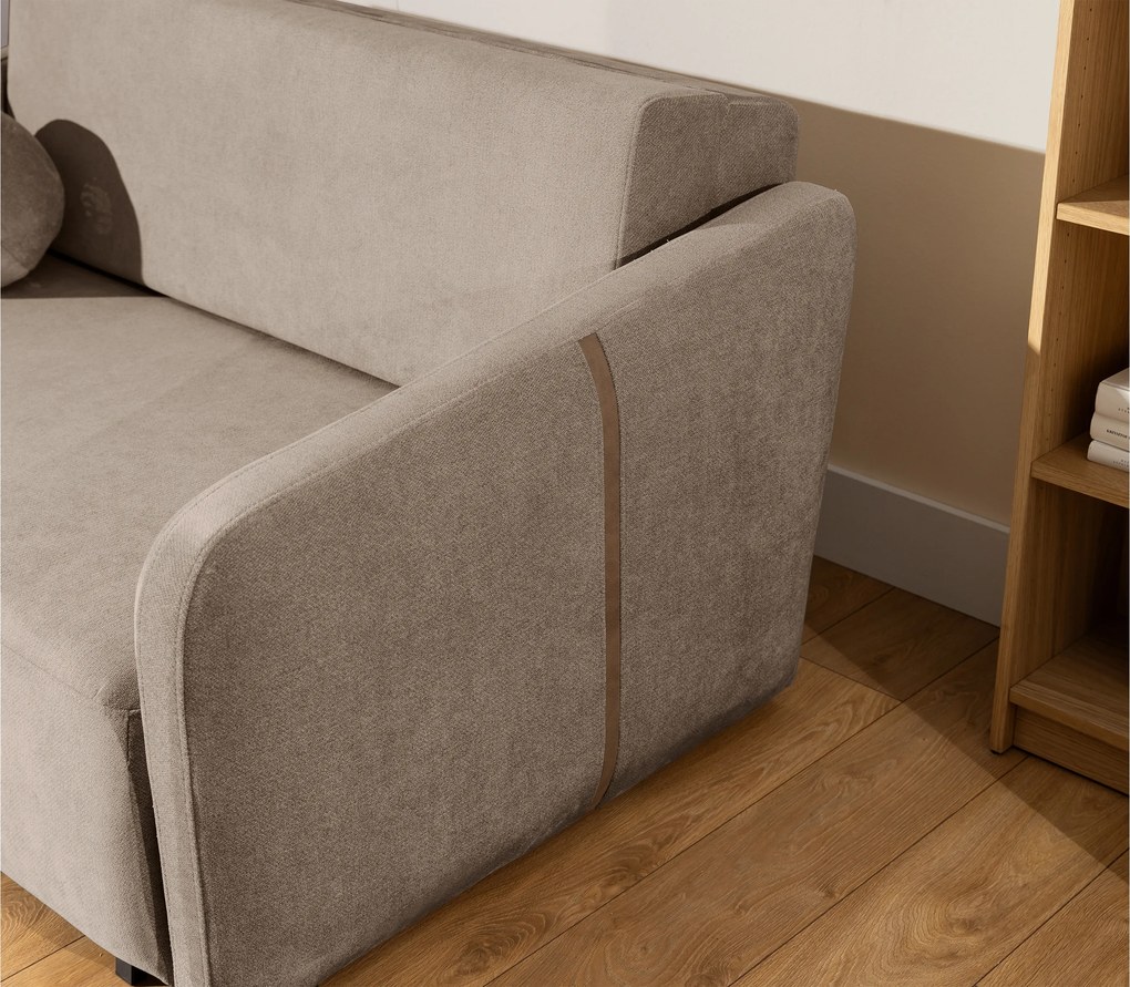 Sofa Zeldia 155 z funkcją spania - brązowy szenil hydrofobowy Spring 1110
