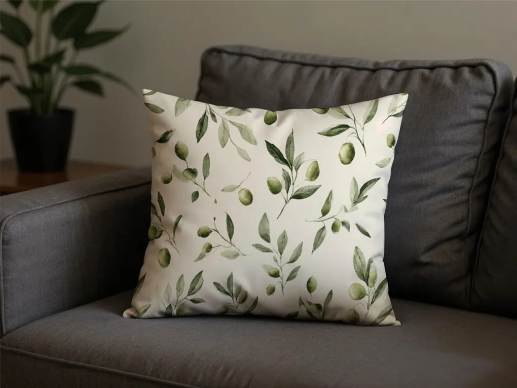 Bawełniana poszewka na poduszkę OLIVE POLY 45x45 cm, zielona