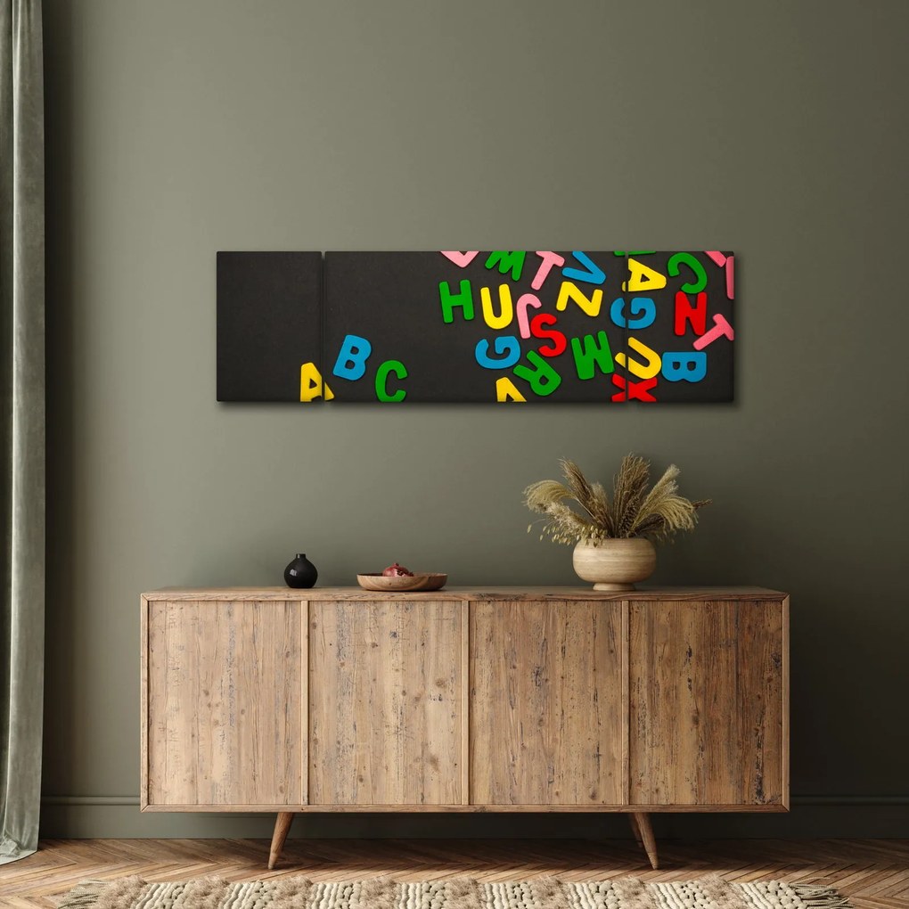 Obraz - kolorowe litery (170x50 cm)