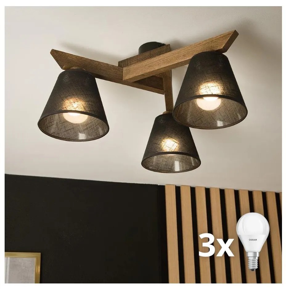 Brilagi - LED lampa ANTHONY 3xE14/40W/230V dąb orzech/czarny