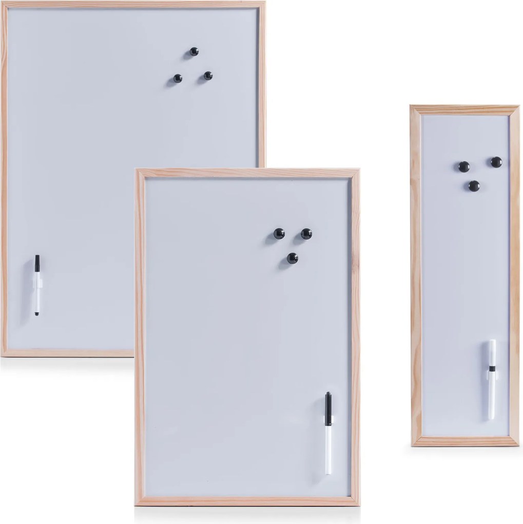 Biała tablica magnetyczna z pisakiem, 20 x 60 cm