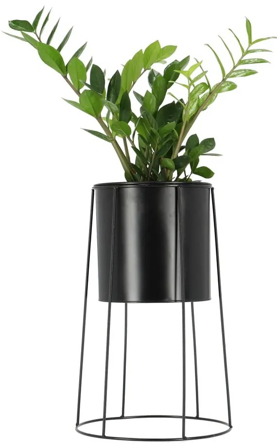 Czarny kwietnik z doniczką Esschert Design Planter