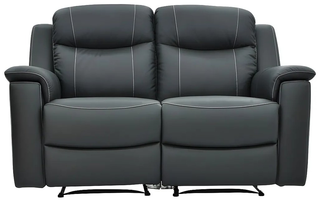 Kanapa skórzana 2-osobowa EVASION z funkcją relax - Szary