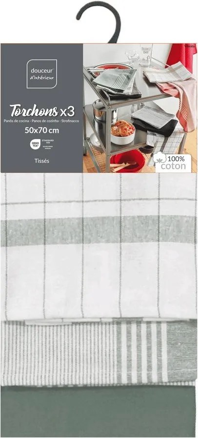Bawełniane ścierki zestaw 3 szt. 50x70 cm Vibrato – douceur d'intérieur