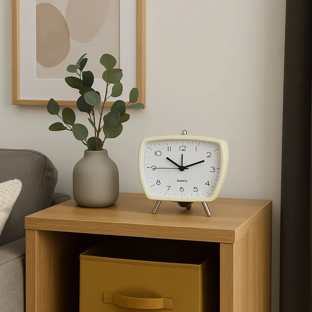 Zegar budzik retro CATHY, 14 x 14 cm