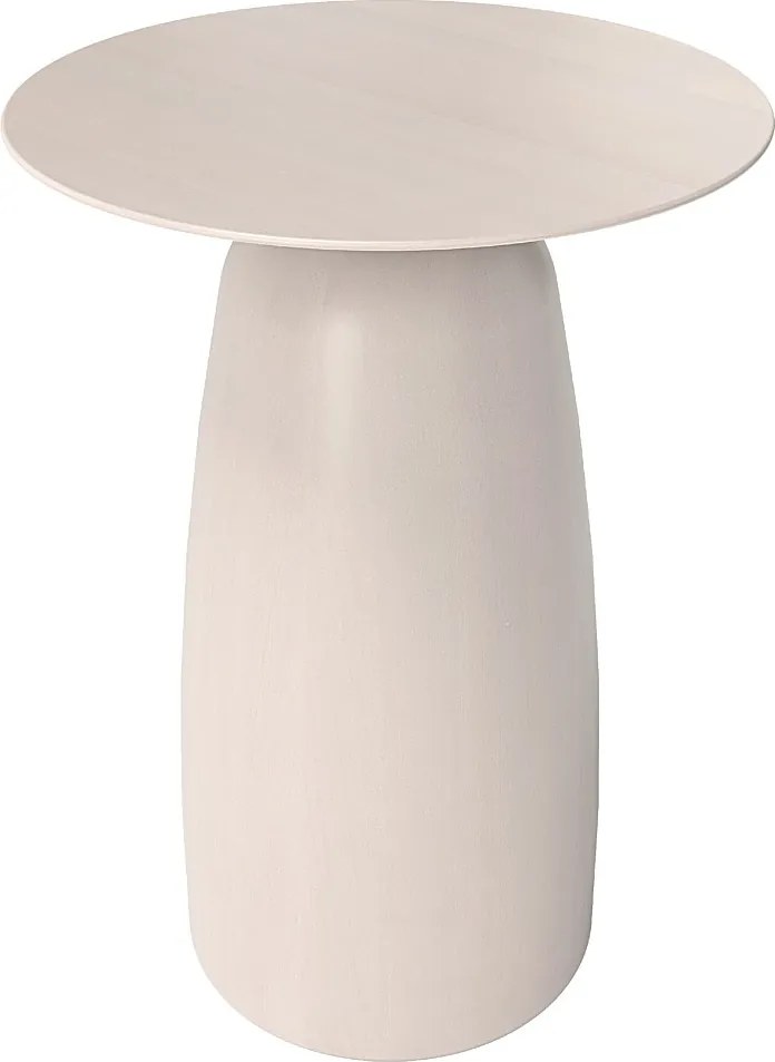 Stolik drewniany różne kolory Kayani Baobab 44, śr. 32,5 cm, biały