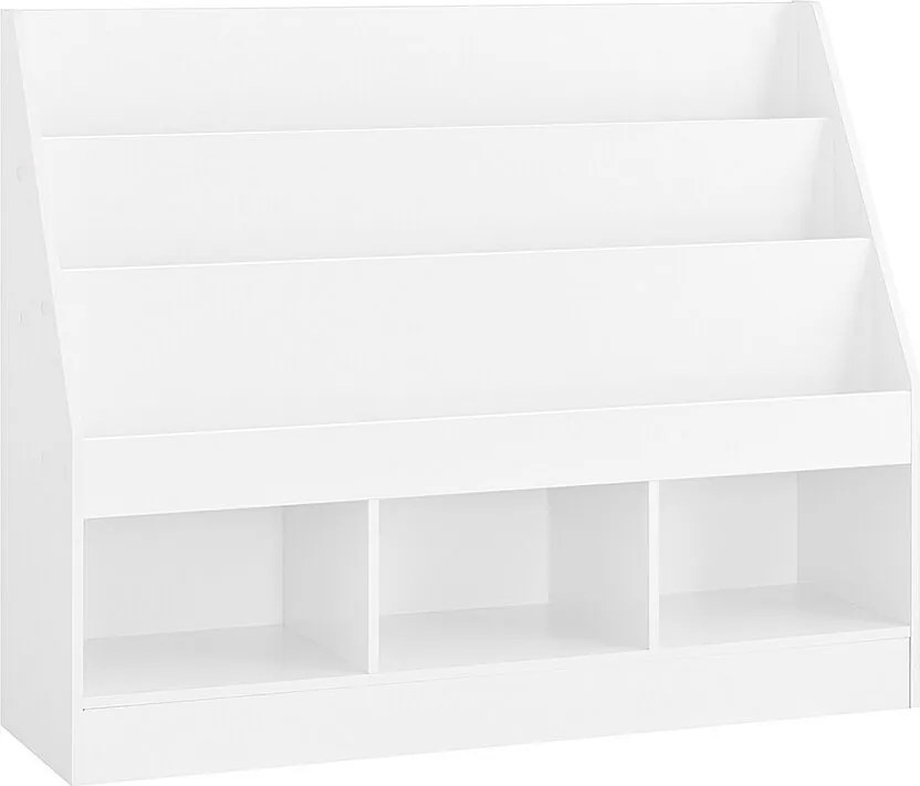 SoBuy Regał dziecięcy z trzema półkami Biały 100x29.8x80cm Minimalistyczny KMB118-W