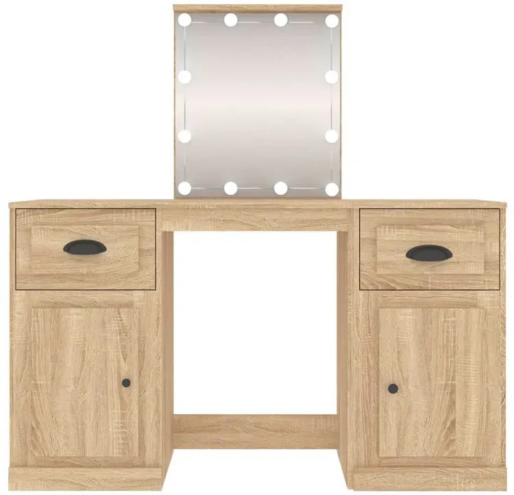 Duża toaletka do makijażu podświetlana dąb sonoma E1-N55