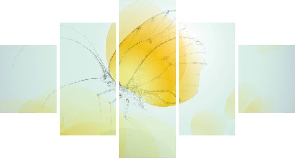 Obraz - Żółty motyl (125x70 cm)